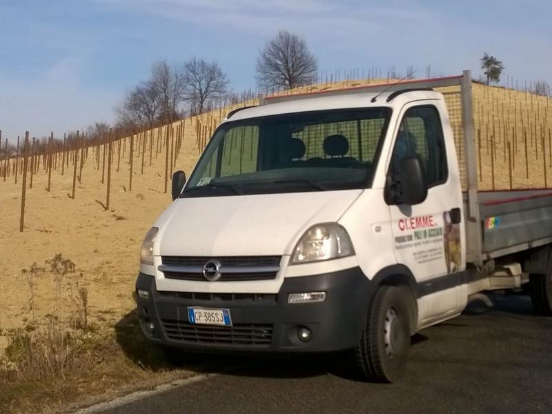 realizzazione vigneto con pali in corten